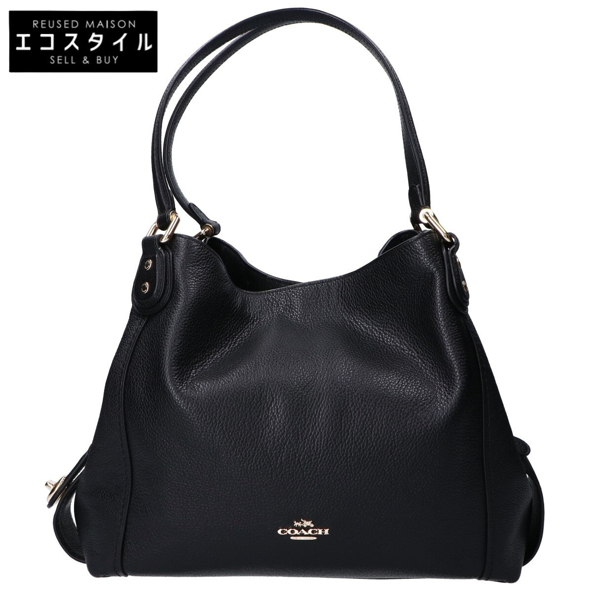 COACH コーチ 57125 ブラック レザー トートバッグ トートバッグ