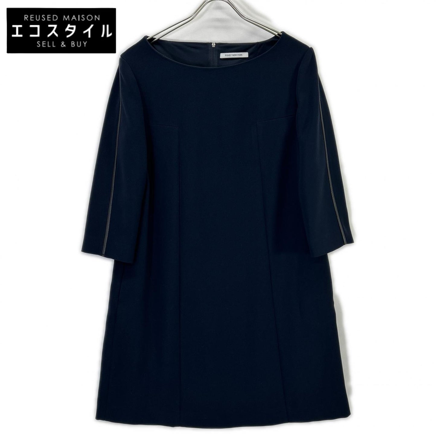 FOXEY NEW YORK フォクシーニューヨーク ネイビー 長袖 ワンピース ワンピース