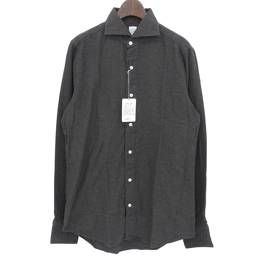 finamore フィナモレ 美品 コットン100 シモーネP シャツ トップス メンズ ブラウン 39 O012025 トップス
