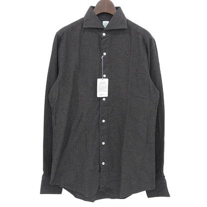 finamore フィナモレ 美品 コットン100 シモーネP シャツ トップス メンズ ブラウン 39 O012025 トップス
