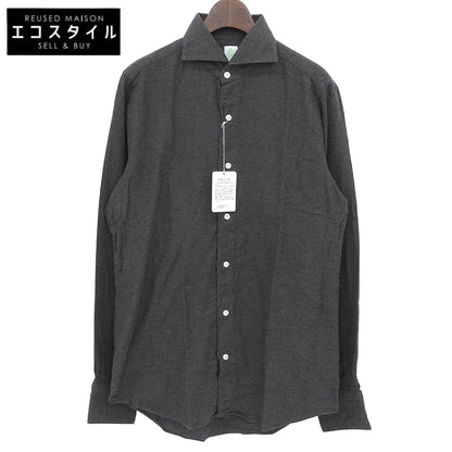 finamore フィナモレ 美品 コットン100 シモーネP シャツ トップス メンズ ブラウン 39 O012025 トップス