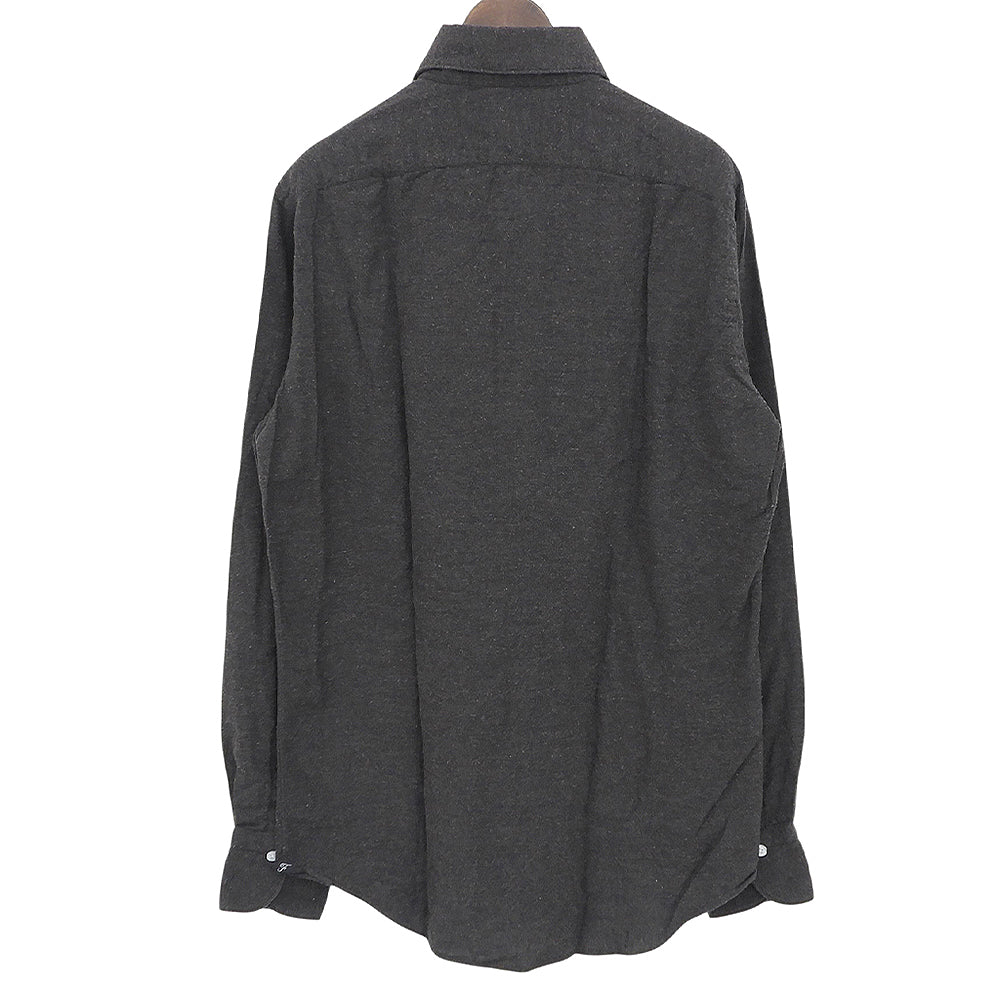 finamore フィナモレ 美品 コットン100 シモーネP シャツ トップス メンズ ブラウン 39 O012025 トップス