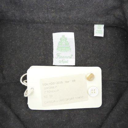 finamore フィナモレ 美品 コットン100 シモーネP シャツ トップス メンズ ブラウン 39 O012025 トップス