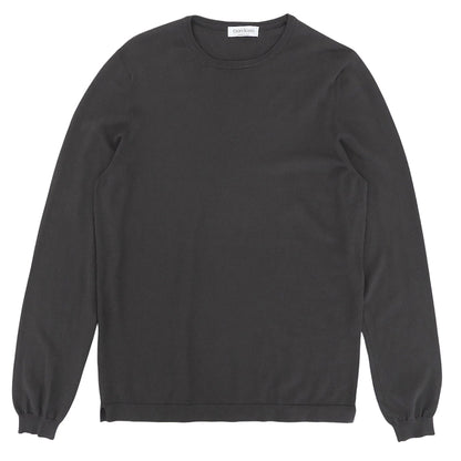 GRAN SASSO グランサッソ 美品 コットン クルーネック 12ゲージ ニット トップス メンズ ブラウン 48 58136 18120 トップス