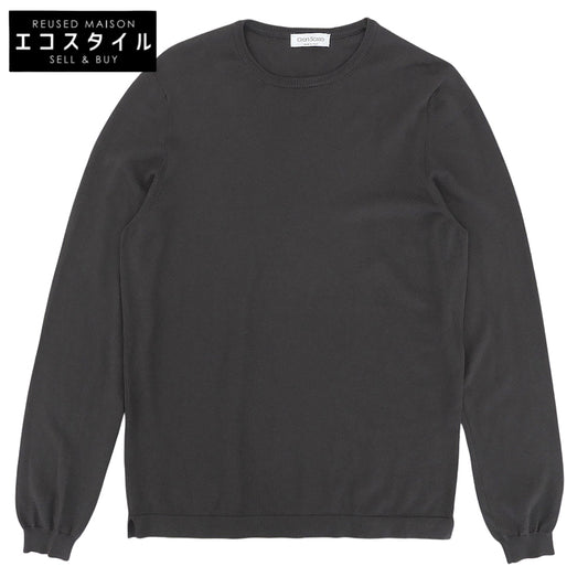 GRAN SASSO グランサッソ 美品 コットン クルーネック 12ゲージ ニット トップス メンズ ブラウン 48 58136 18120 トップス
