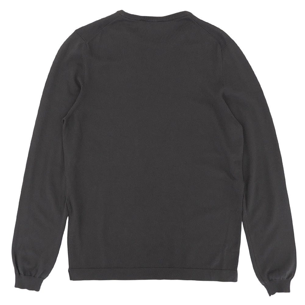 GRAN SASSO グランサッソ 美品 コットン クルーネック 12ゲージ ニット トップス メンズ ブラウン 48 58136 18120 トップス