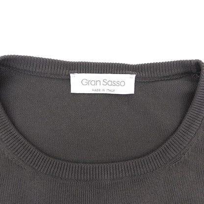 GRAN SASSO グランサッソ 美品 コットン クルーネック 12ゲージ ニット トップス メンズ ブラウン 48 58136 18120 トップス