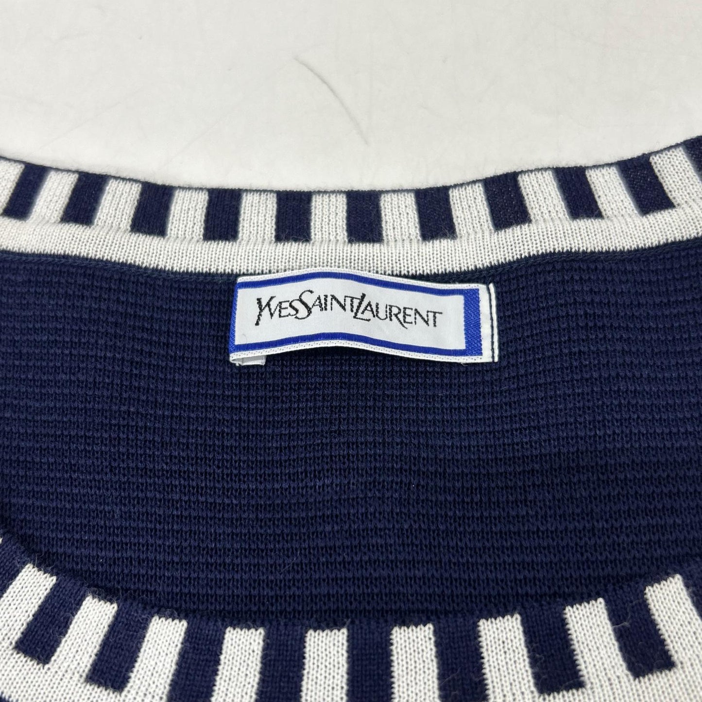 【SALE】 YvesSaintLaurent イヴサンローラン ネイビー レーヨン 半袖ワンピース ワンピース