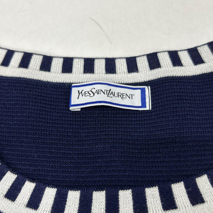 【SALE】 YvesSaintLaurent イヴサンローラン ネイビー レーヨン 半袖ワンピース ワンピース