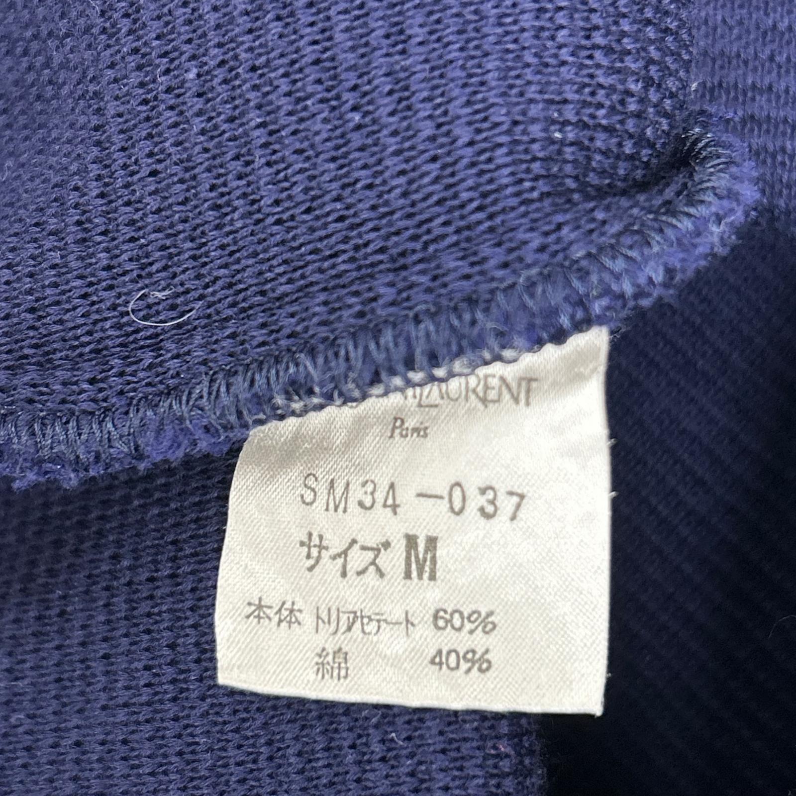 【SALE】 YvesSaintLaurent イヴサンローラン ネイビー レーヨン 半袖ワンピース ワンピース