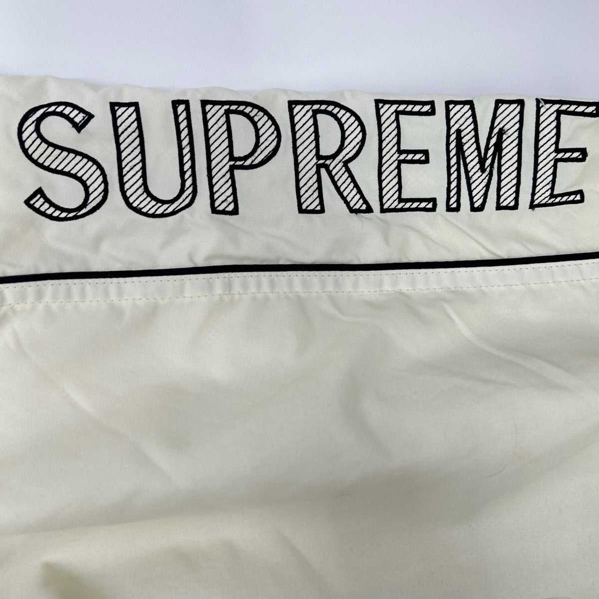 Supreme シュプリーム 17SS ホワイト STRIPED LOGO WINDBREKER ジャケット