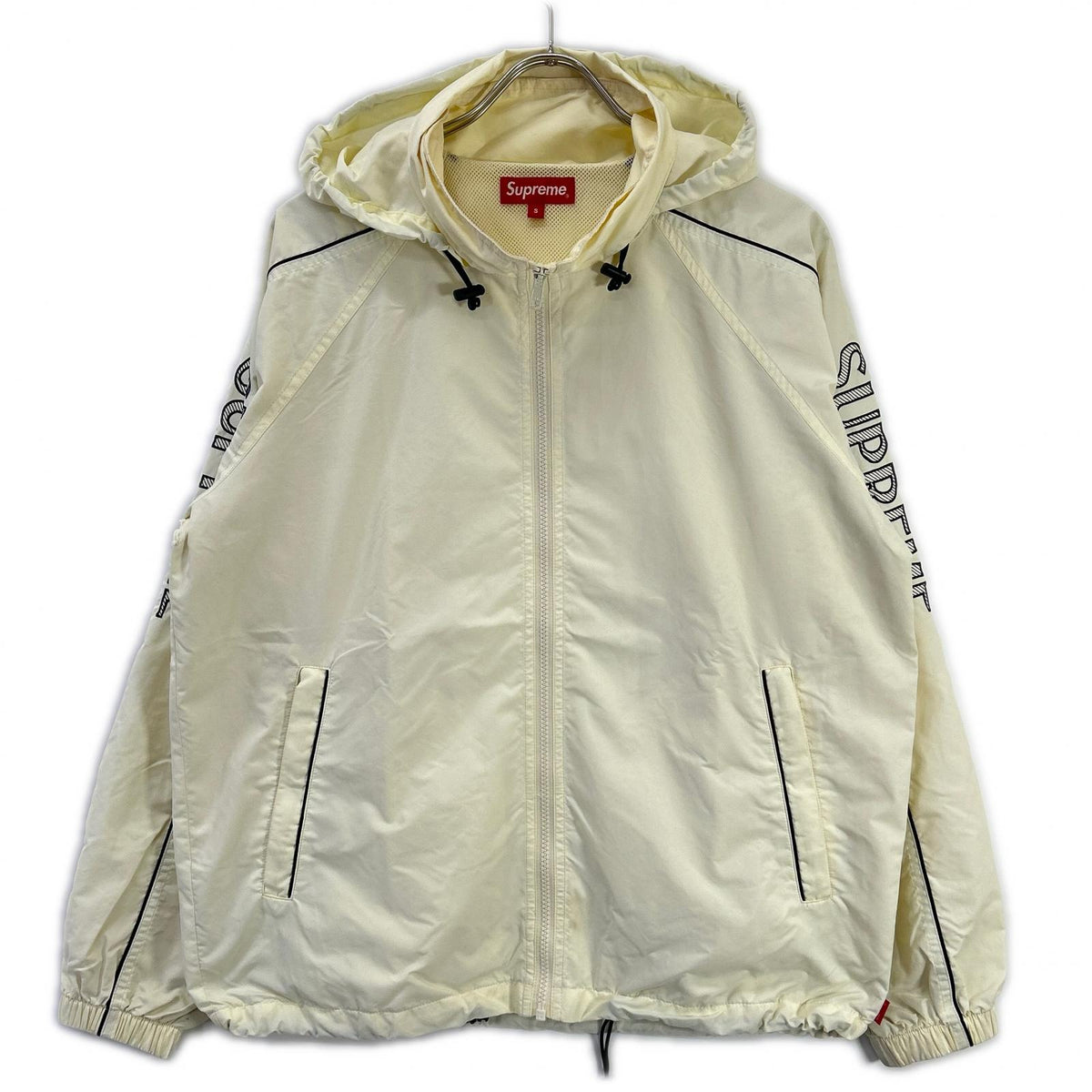 Supreme シュプリーム 17SS ホワイト STRIPED LOGO WINDBREKER ジャケット