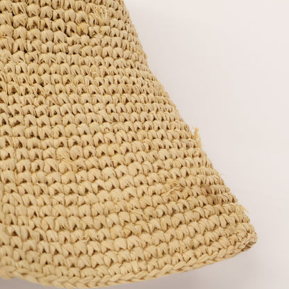 CELINE セリーヌ トリオンフ刺繍 ラフィア バケットハット 帽子