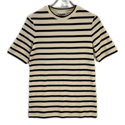 JIL SANDER+ ジルサンダープラス J40GC0111 J46497 アイボリー ボーダー 半袖Tシャツ トップス