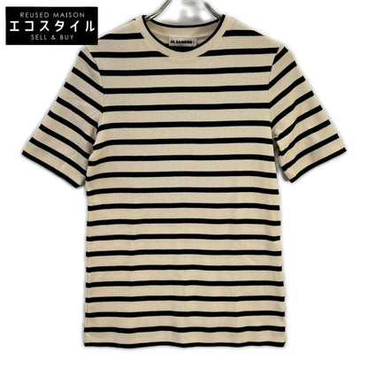 JIL SANDER+ ジルサンダープラス J40GC0111 J46497 アイボリー ボーダー 半袖Tシャツ トップス