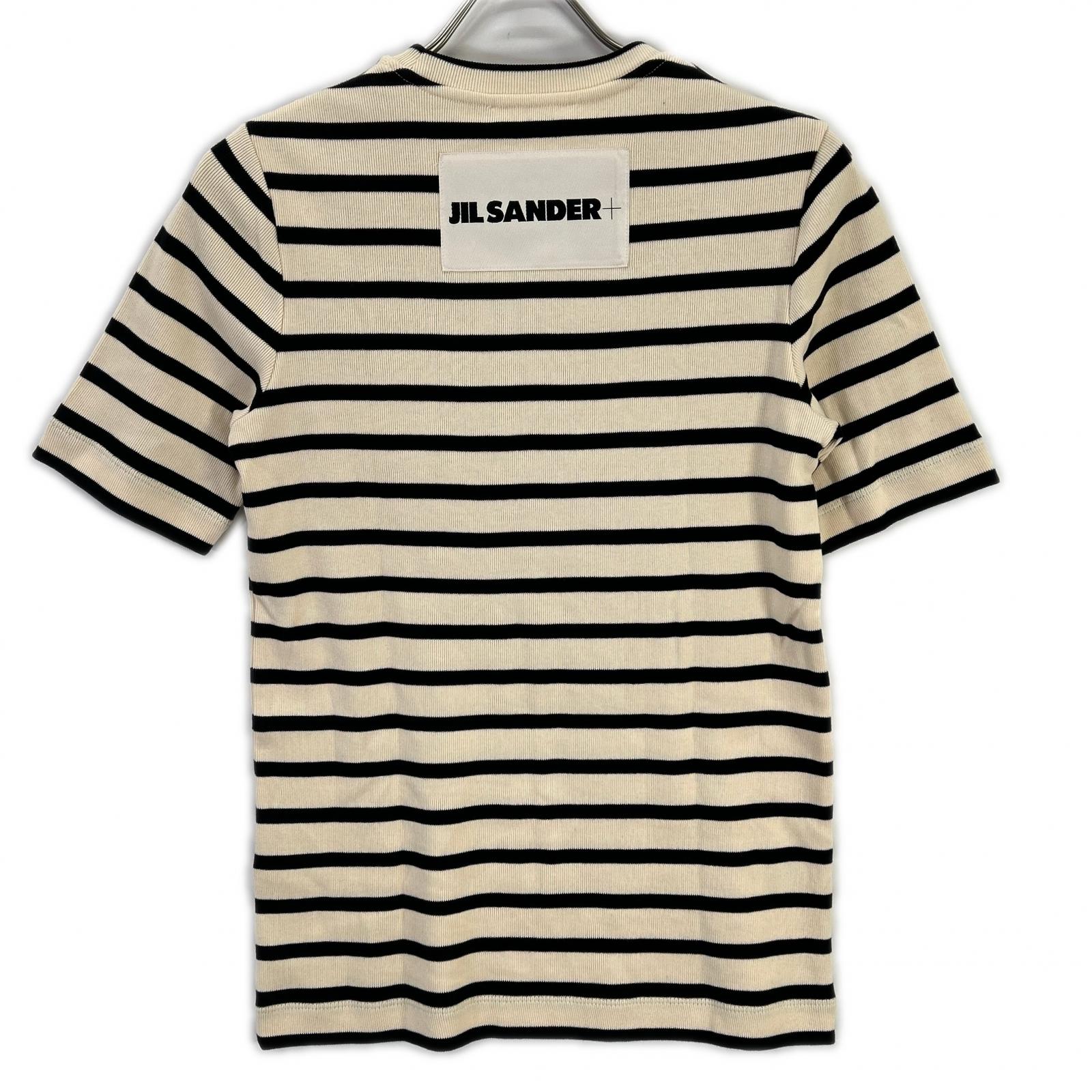 JIL SANDER+ ジルサンダープラス J40GC0111 J46497 アイボリー ボーダー 半袖Tシャツ トップス