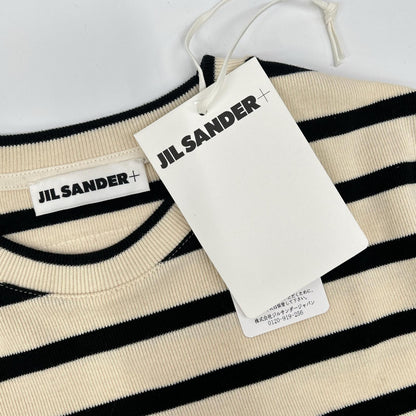JIL SANDER+ ジルサンダープラス J40GC0111 J46497 アイボリー ボーダー 半袖Tシャツ トップス