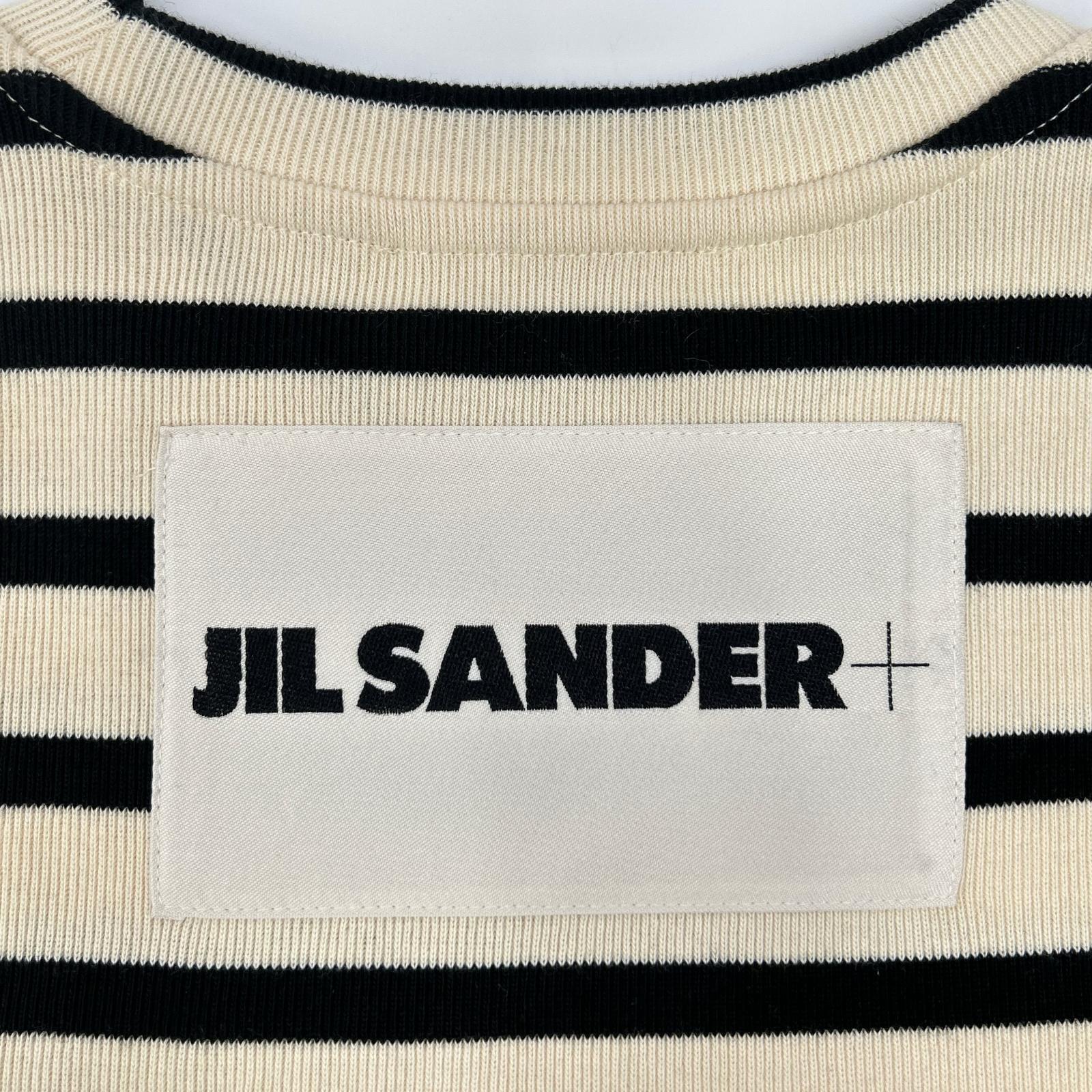 JIL SANDER+ ジルサンダープラス J40GC0111 J46497 アイボリー ボーダー 半袖Tシャツ トップス