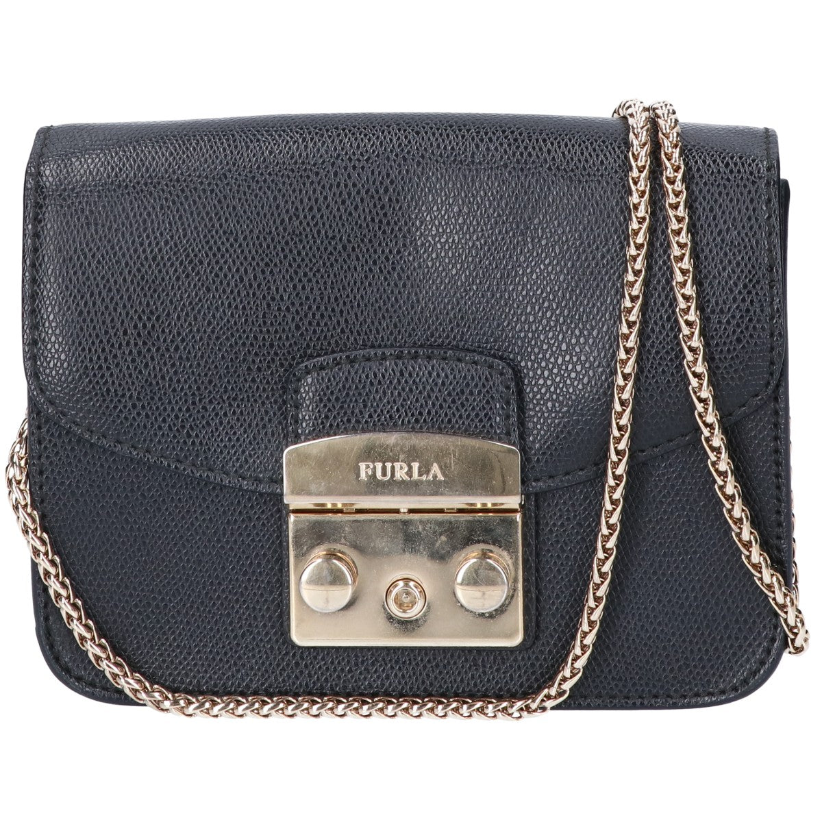 FURLA フルラ ブラック メトロポリス チェーンショルダーバッグ ショルダーバッグ
