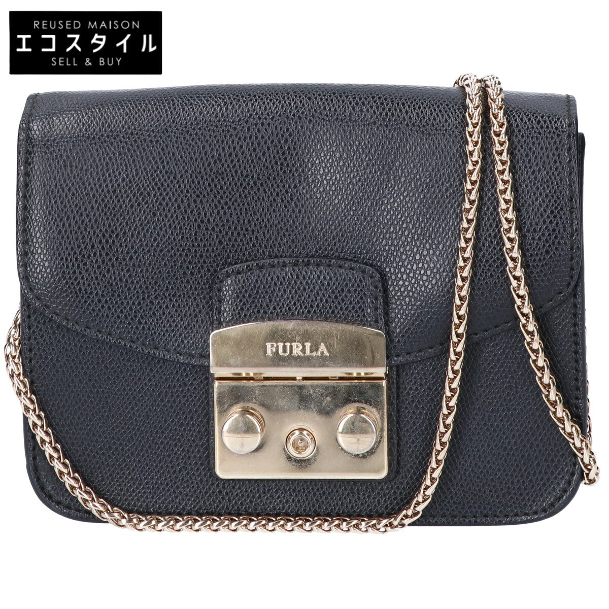 FURLA フルラ ブラック メトロポリス チェーンショルダーバッグ ショルダーバッグ