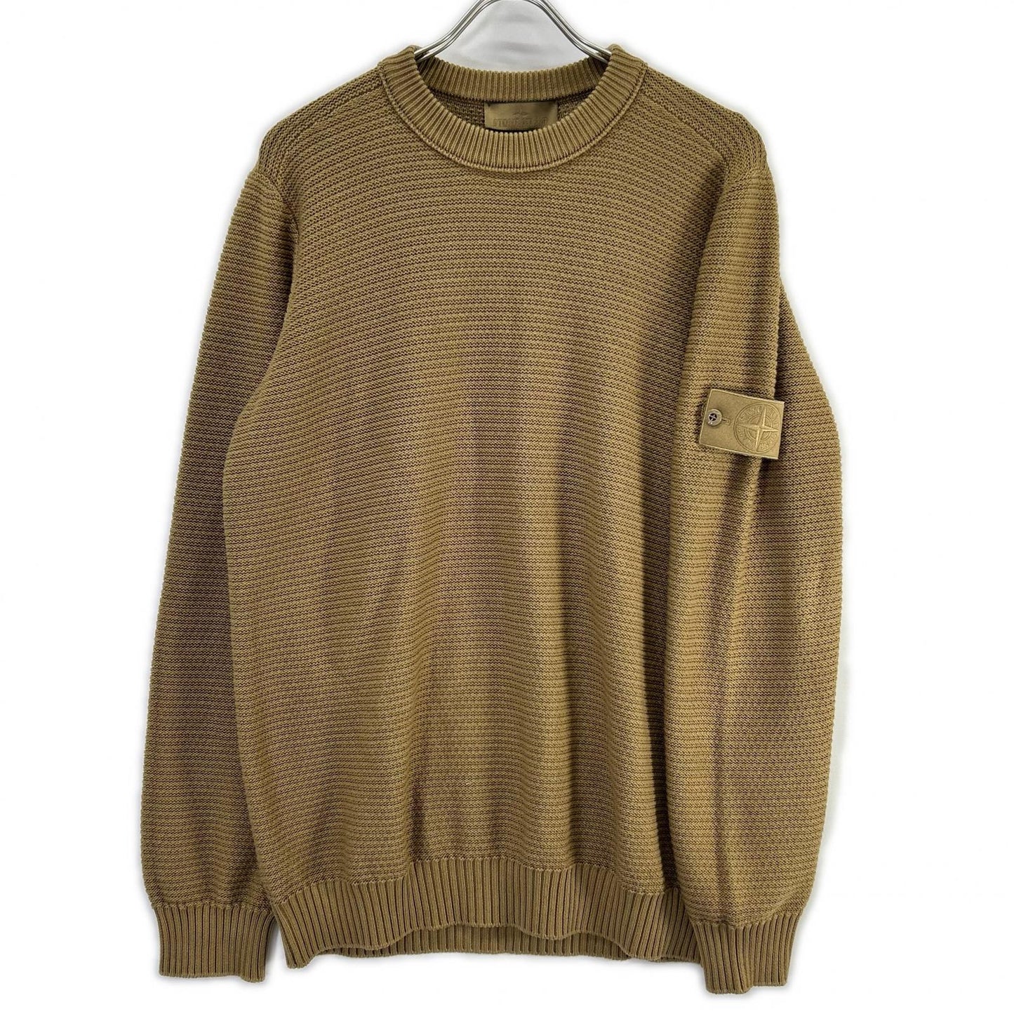 STONE ISLAND ストーンアイランド 25年 L1S155100032 ゴースト ベージュ コットン×カシミア クルーネックジャンパー トップス