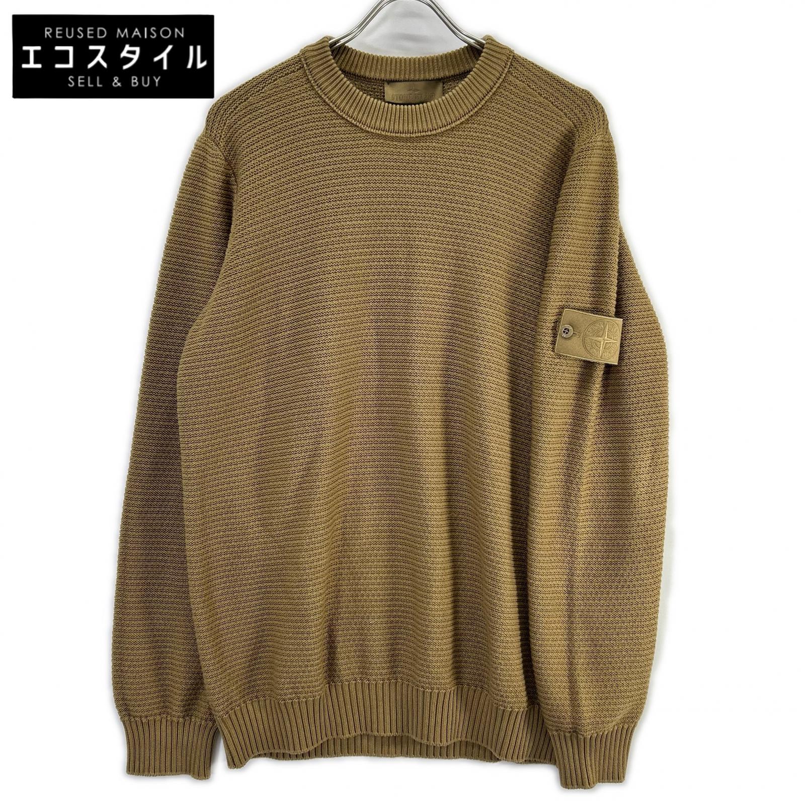 STONE ISLAND ストーンアイランド 25年 L1S155100032 ゴースト ベージュ コットン×カシミア クルーネックジャンパー トップス