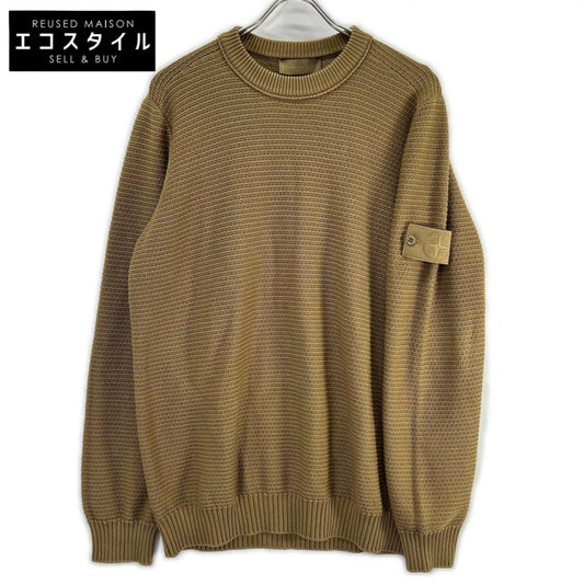 STONE ISLAND ストーンアイランド 25年 L1S155100032 ゴースト ベージュ コットン×カシミア クルーネックジャンパー トップス