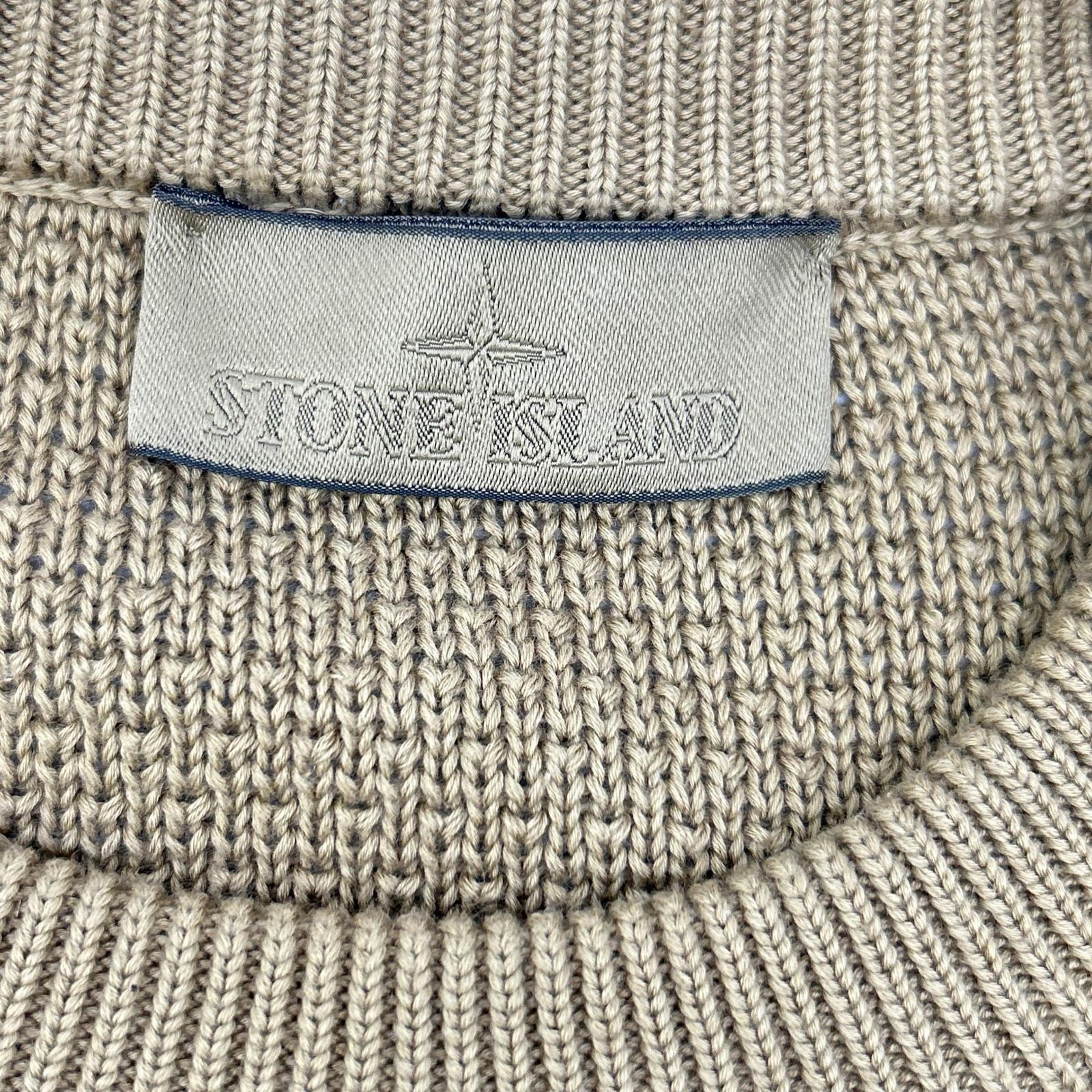 STONE ISLAND ストーンアイランド 25年 L1S155100032 ゴースト ベージュ コットン×カシミア クルーネックジャンパー トップス