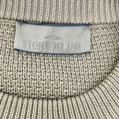 STONE ISLAND ストーンアイランド 25年 L1S155100032 ゴースト ベージュ コットン×カシミア クルーネックジャンパー トップス