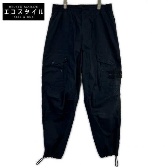 STONE ISLAND ストーンアイランド 25年 ゴースト ブラック L1S153100017 ALL-WEATHER COTTON CANVAS カーゴパンツ ボトムス