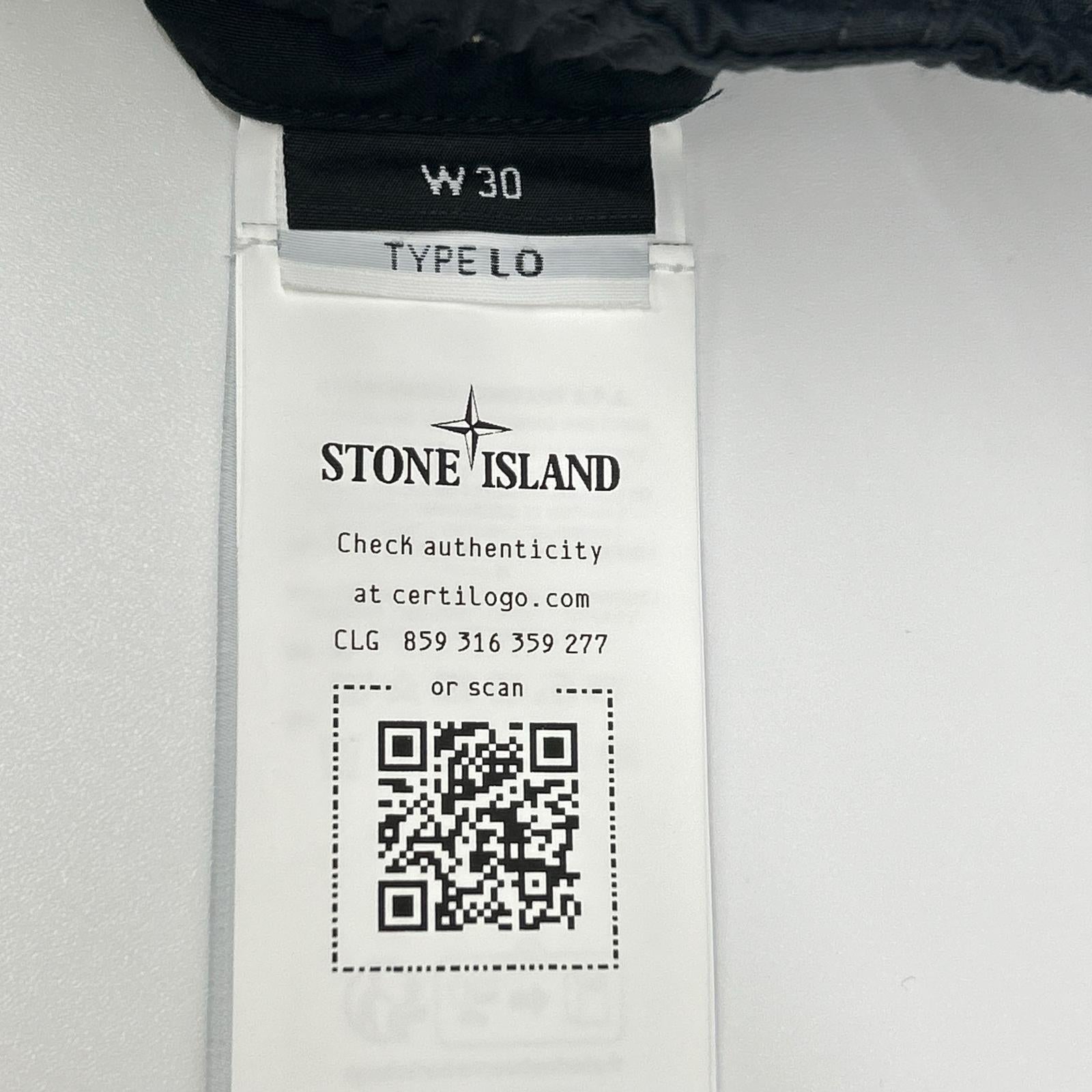 STONE ISLAND ストーンアイランド 25年 ゴースト ブラック L1S153100017 ALL-WEATHER COTTON CANVAS カーゴパンツ ボトムス