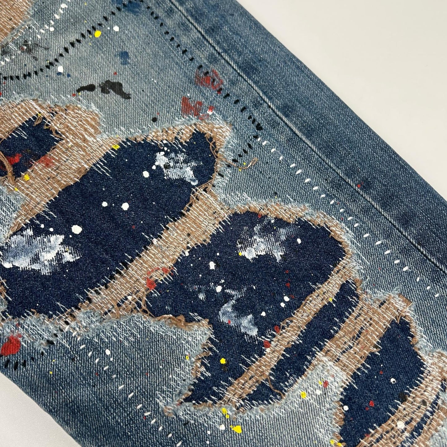 INNOCENCE NYC Innocence New York INSTDM01 Indigo Rush Repair Denim Pants Bottoms