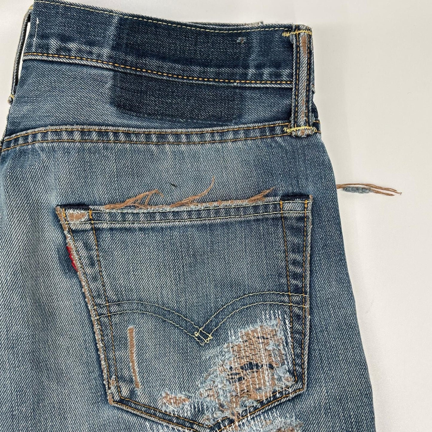 INNOCENCE NYC Innocence New York INSTDM01 Indigo Rush Repair Denim Pants Bottoms