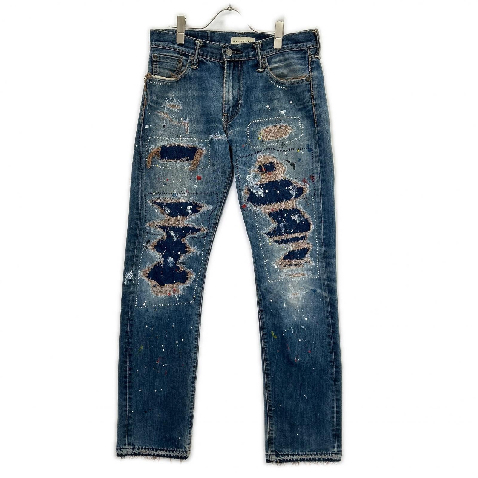 INNOCENCE NYC Innocence New York INSTDM01 Indigo Rush Repair Denim Pants Bottoms