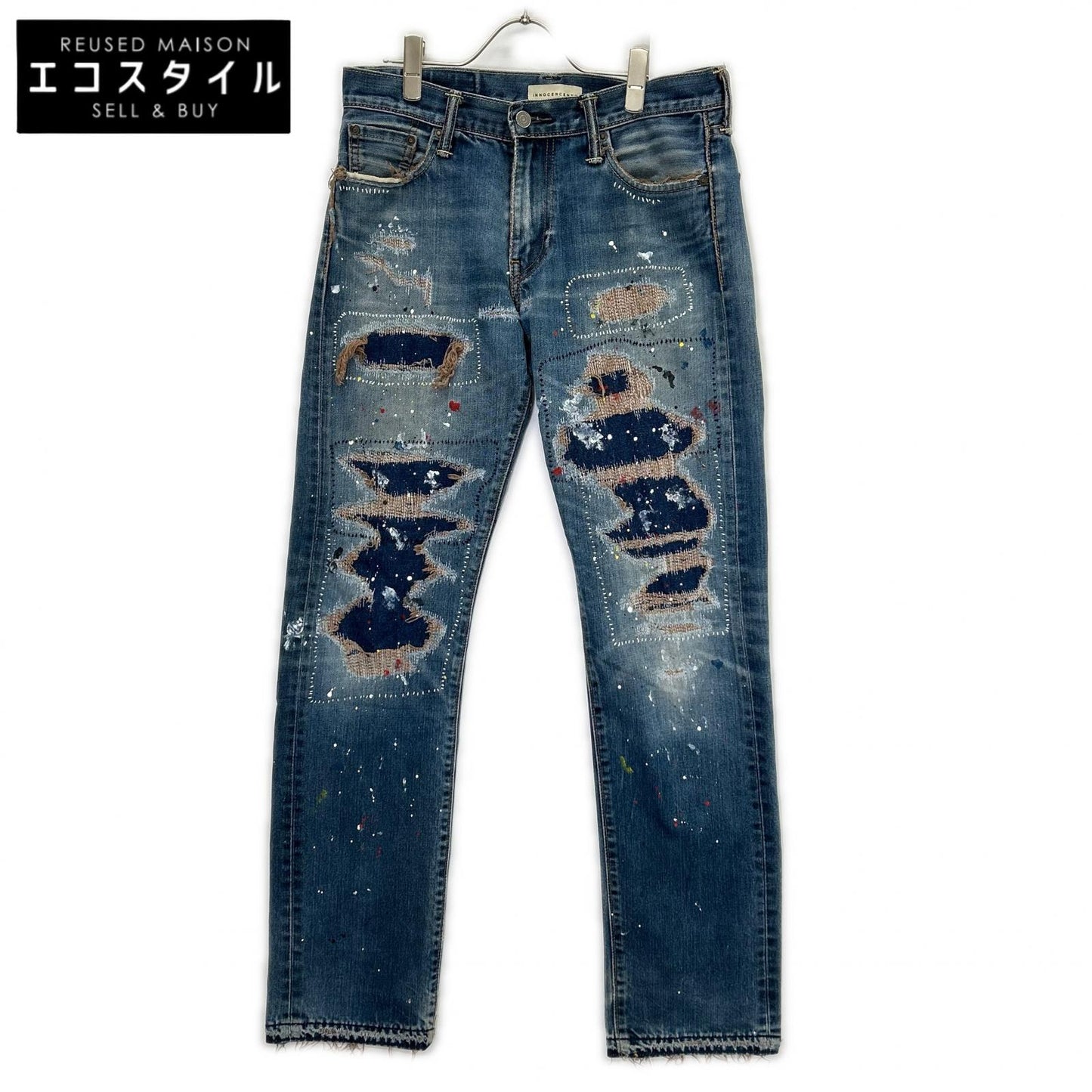 INNOCENCE NYC Innocence New York INSTDM01 Indigo Rush Repair Denim Pants Bottoms