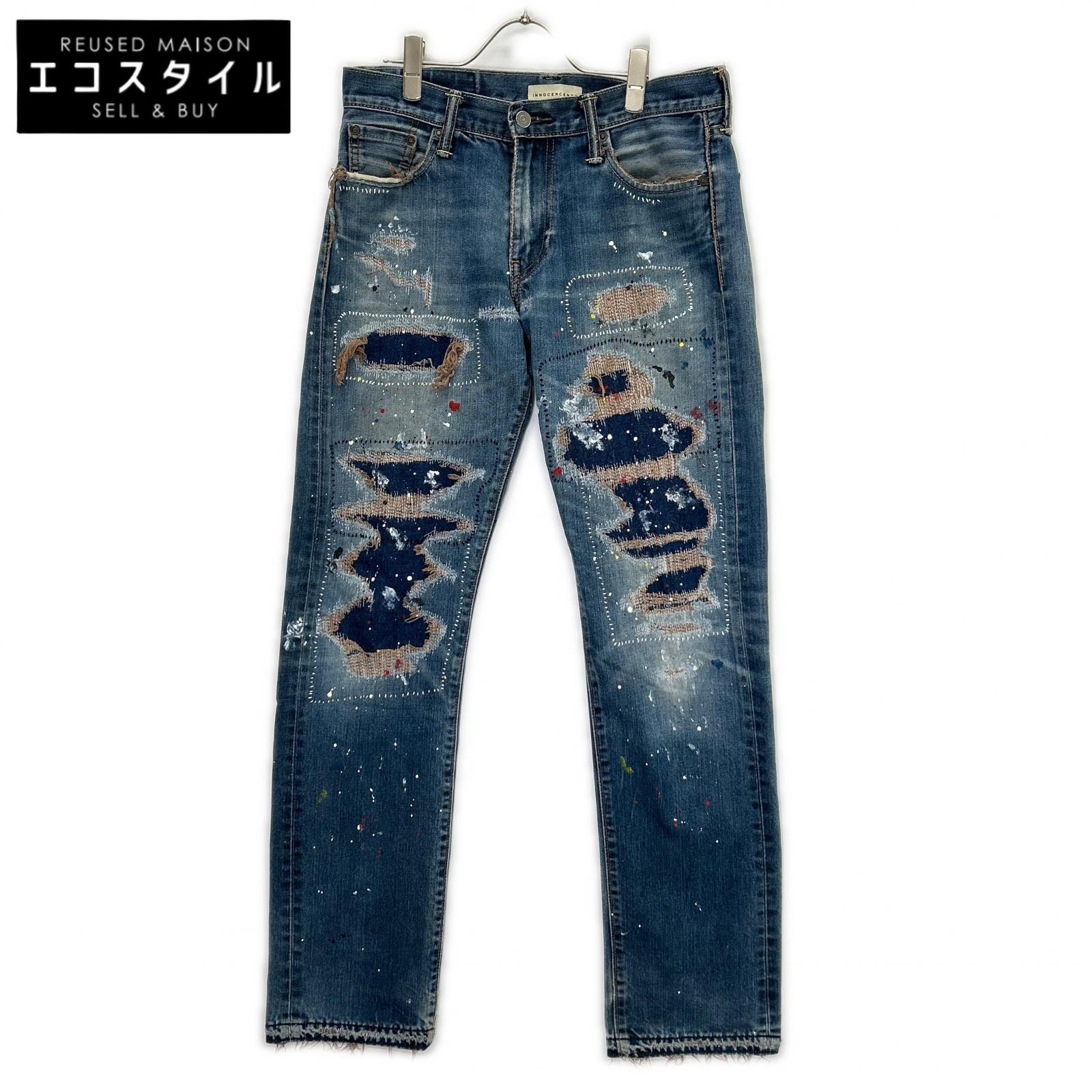 INNOCENCE NYC Innocence New York INSTDM01 Indigo Rush Repair Denim Pants Bottoms