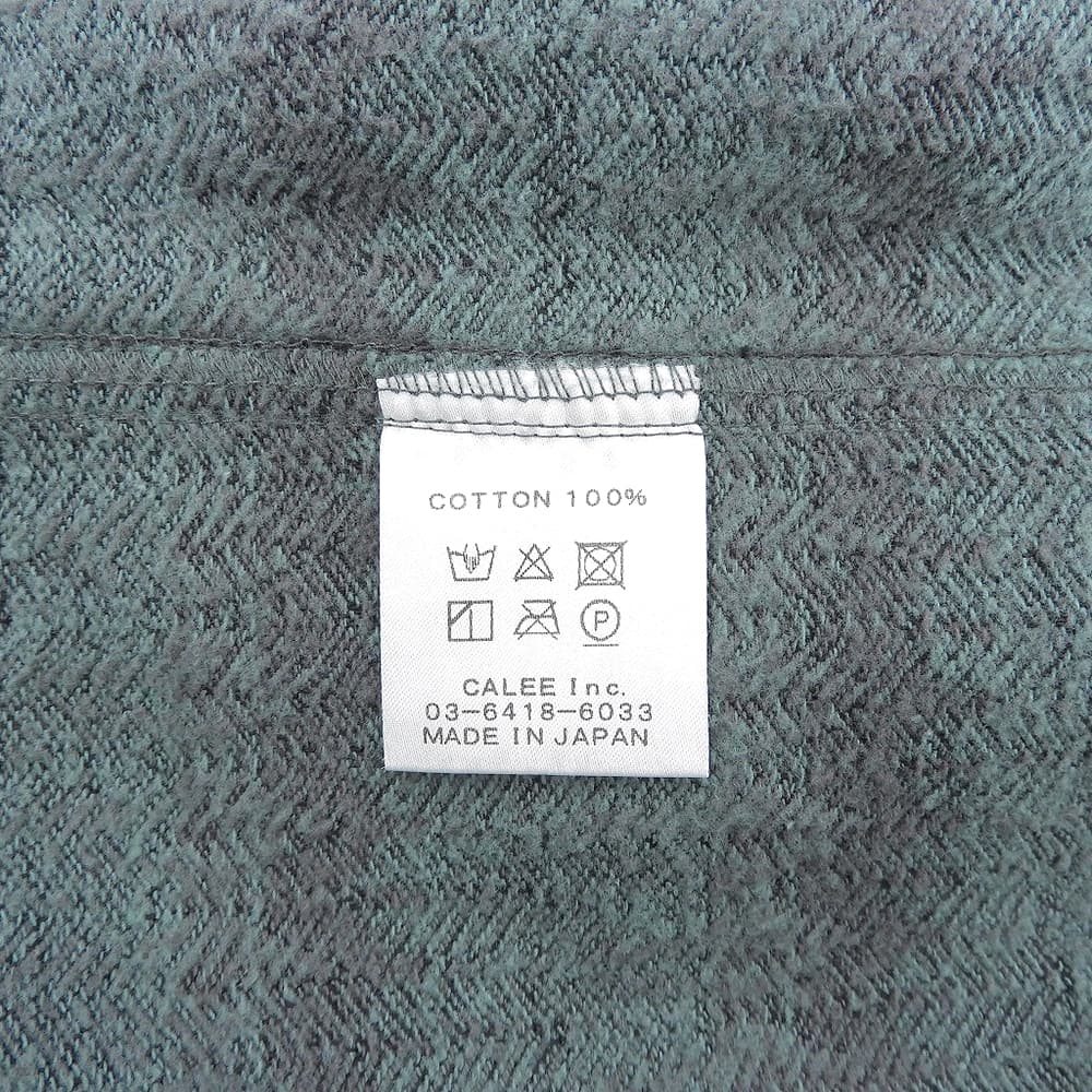 CALEE キャリー グリーン×グレー グラデ―ション ヘリンボーン ジャケット メンズ M ジャケット