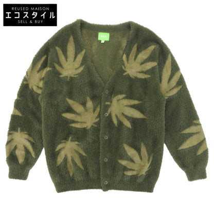 HUF ハフ 美品 グリーン×カーキ PLANTLIFE カーディガン トップス メンズ L グリーン系 トップス