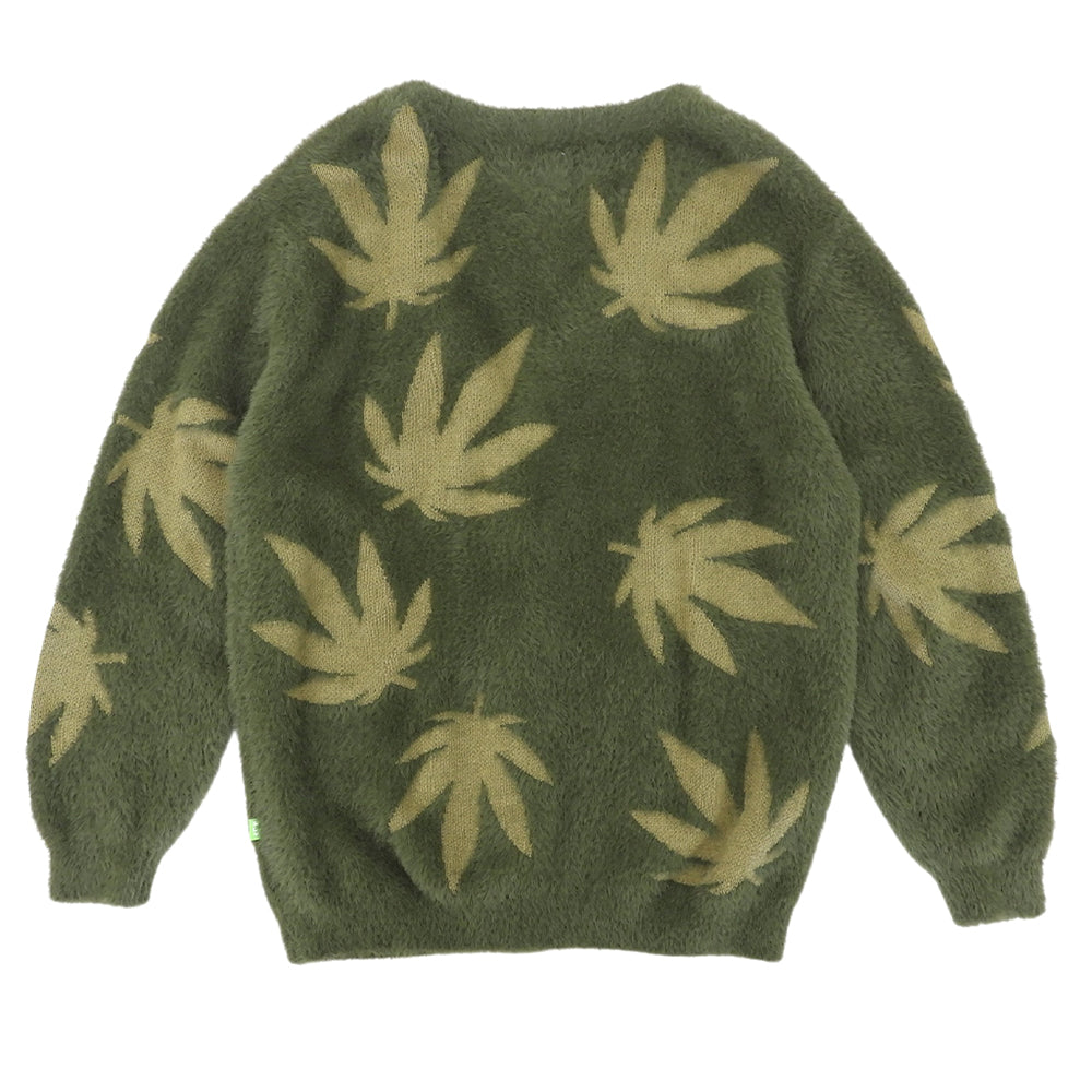 HUF ハフ 美品 グリーン×カーキ PLANTLIFE カーディガン トップス メンズ L グリーン系 トップス
