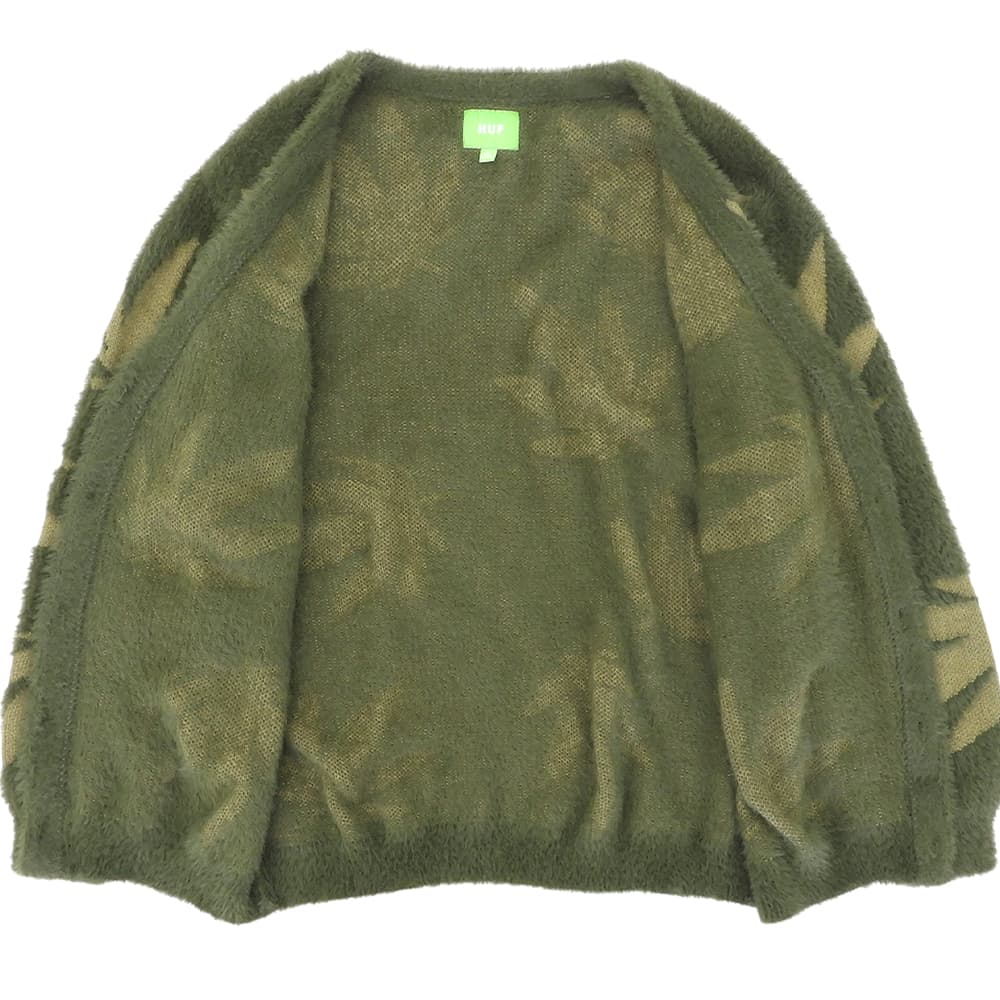 HUF ハフ 美品 グリーン×カーキ PLANTLIFE カーディガン トップス メンズ L グリーン系 トップス