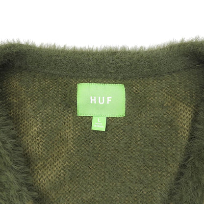 HUF ハフ 美品 グリーン×カーキ PLANTLIFE カーディガン トップス メンズ L グリーン系 トップス