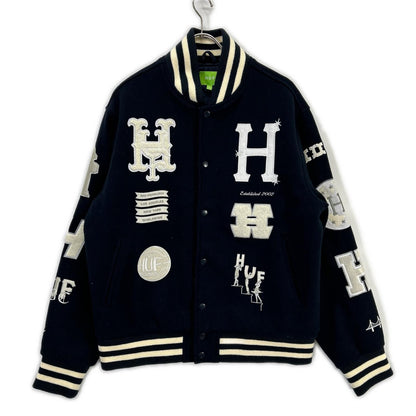 HUF ハフ JK00368 ネイビー 20 Year Classic H Varsity スタジアムジャケット ジャケット