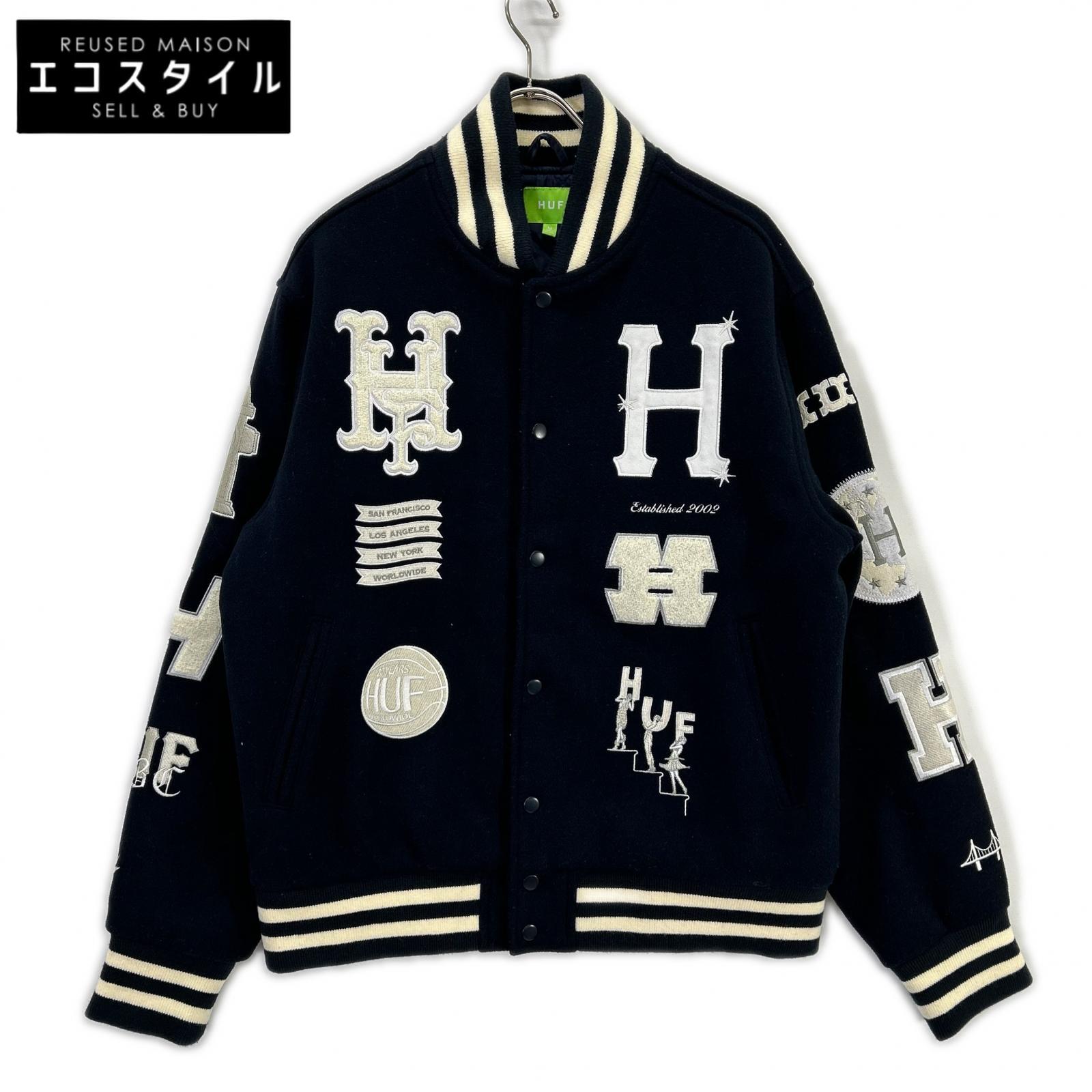 HUF ハフ JK00368 ネイビー 20 Year Classic H Varsity スタジアムジャケット ジャケット