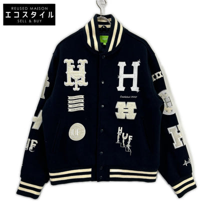 HUF ハフ JK00368 ネイビー 20 Year Classic H Varsity スタジアムジャケット ジャケット