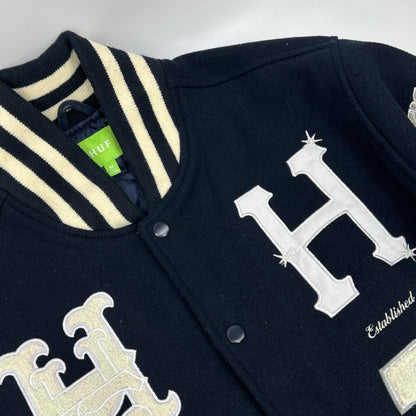 HUF ハフ JK00368 ネイビー 20 Year Classic H Varsity スタジアムジャケット ジャケット