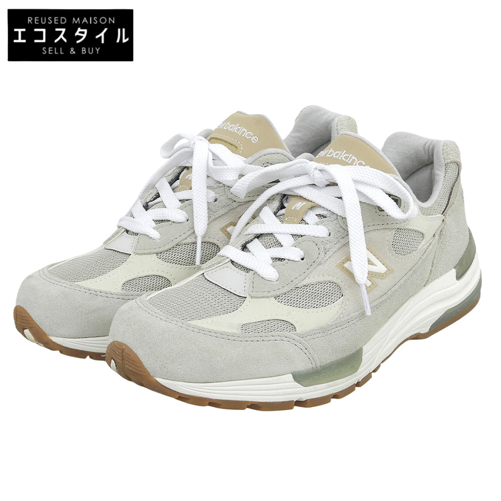 NEW BALANCE ニューバランス U992720 USA製 992 ローカットスニーカー シューズ メンズ カーキ×ベージュ 26.5cm シューズ
