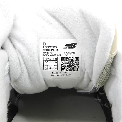 NEW BALANCE ニューバランス U992720 USA製 992 ローカットスニーカー シューズ メンズ カーキ×ベージュ 26.5cm シューズ