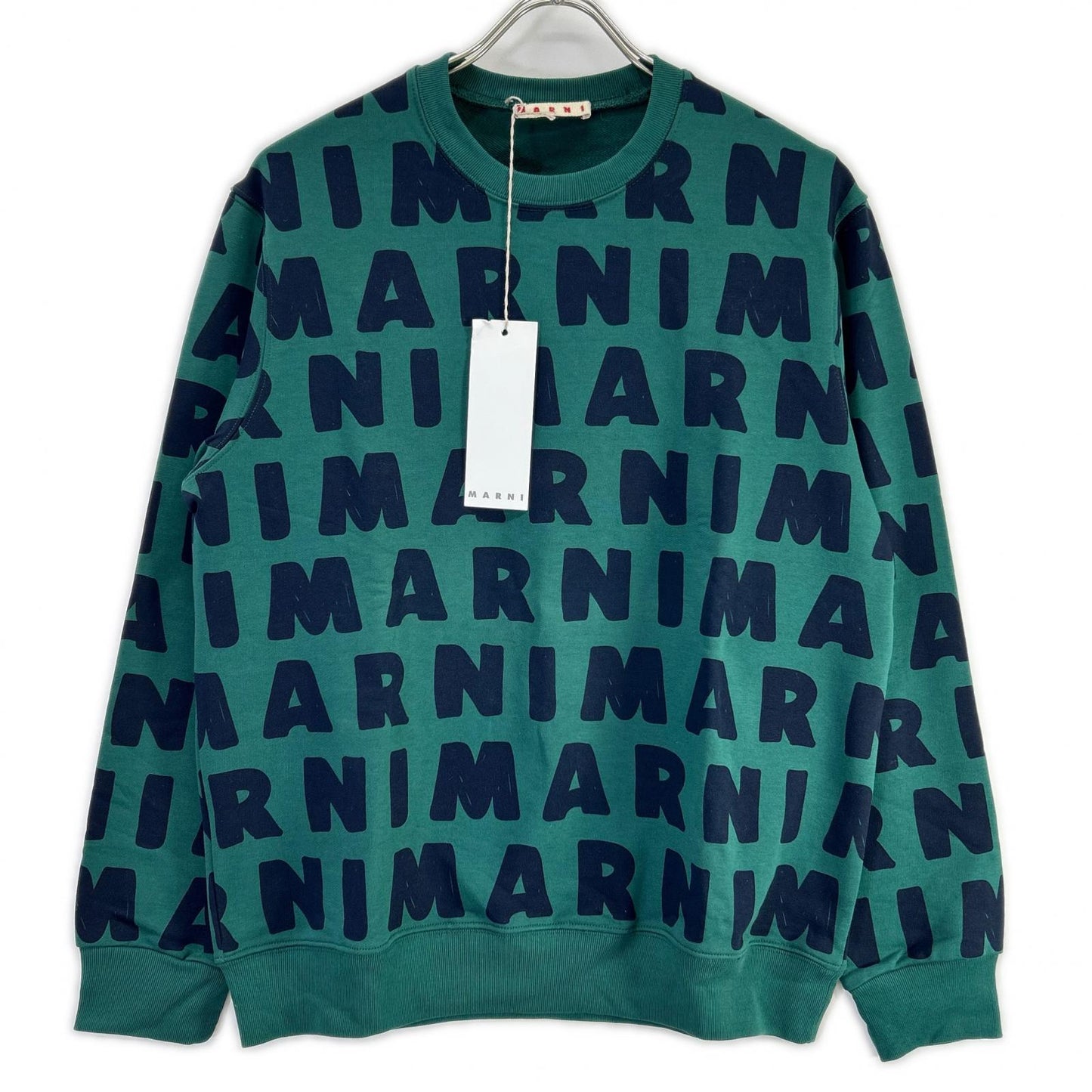 MARNI マルニ M00601-M00MW グリーン 総柄 クルーネックプルオーバー トップス