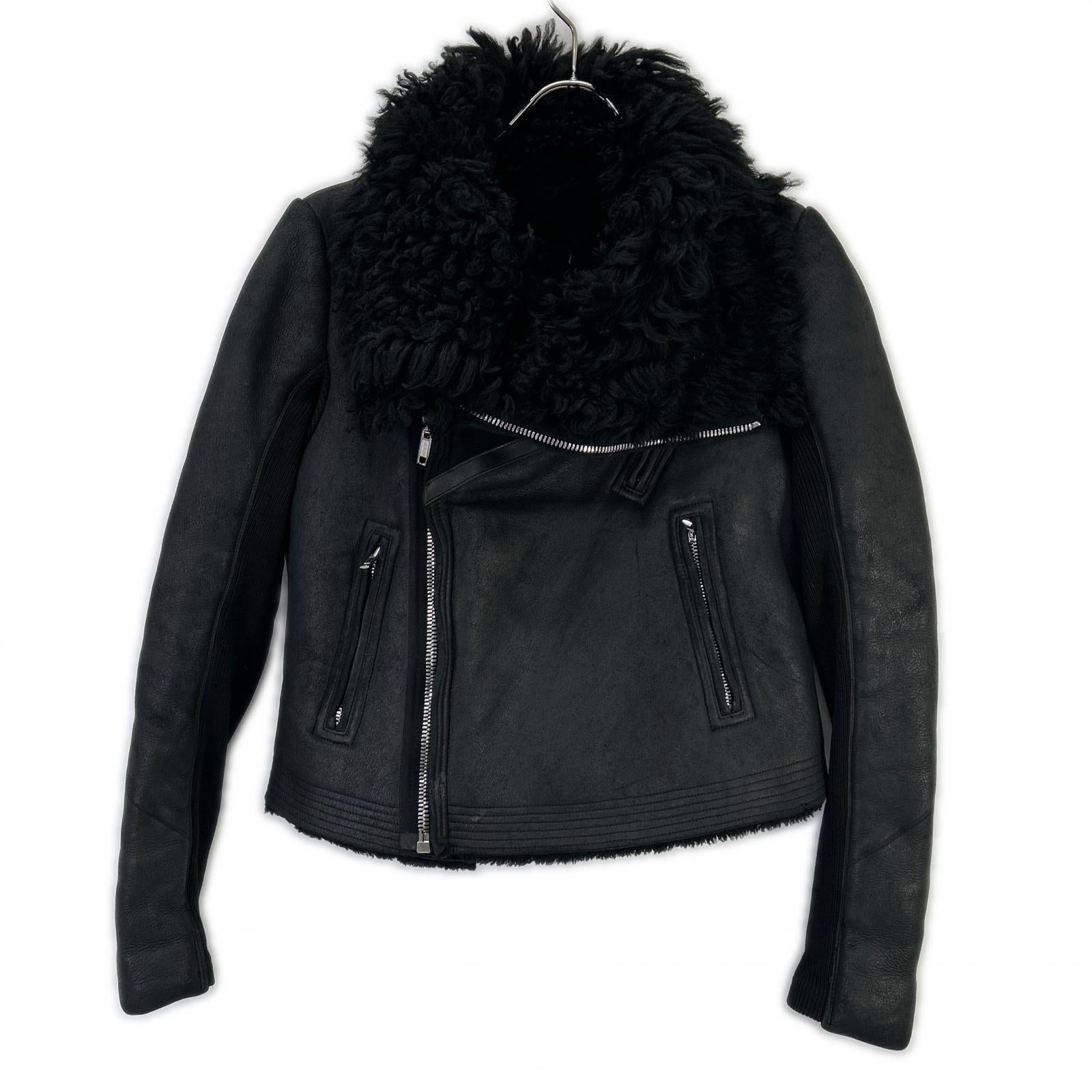 Rick Owens リックオウエンス RP16F2728-LSHTG ブラック レザー ムートンジャケット ジャケット