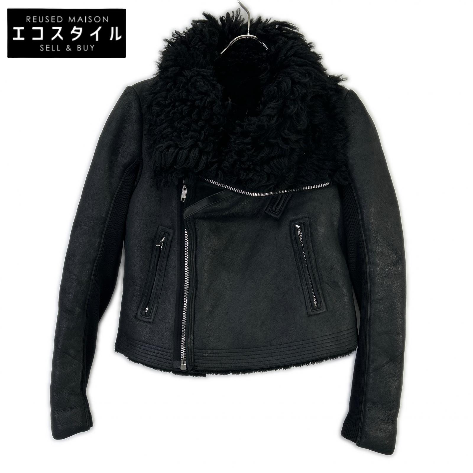 Rick Owens リックオウエンス RP16F2728-LSHTG ブラック レザー ムートンジャケット ジャケット